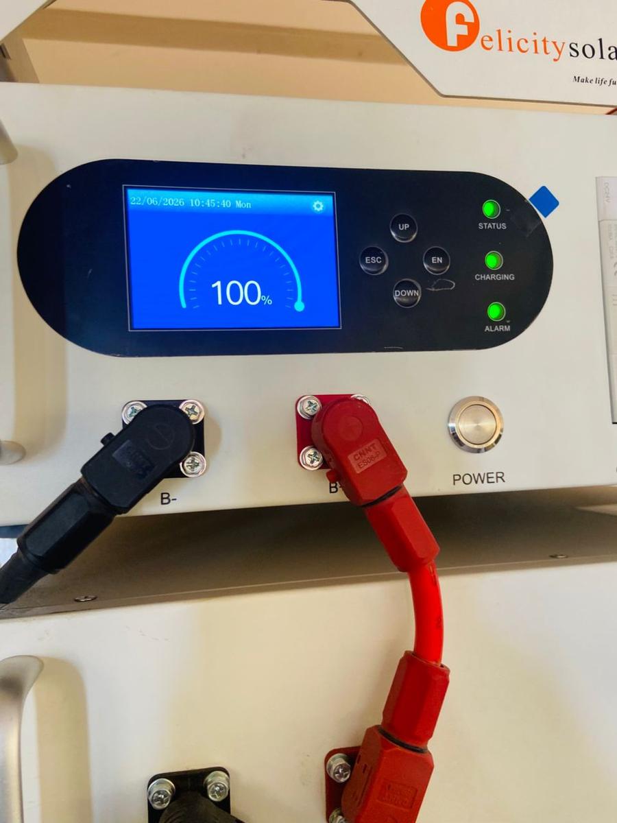 Batterie à 100 % à la mise en service